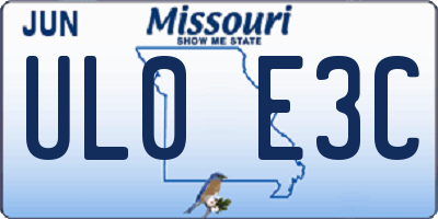 MO license plate UL0E3C