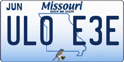 MO license plate UL0E3E