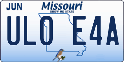 MO license plate UL0E4A