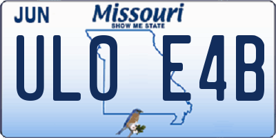 MO license plate UL0E4B