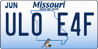 MO license plate UL0E4F
