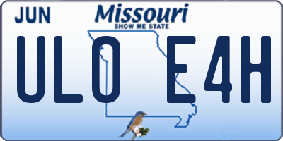 MO license plate UL0E4H