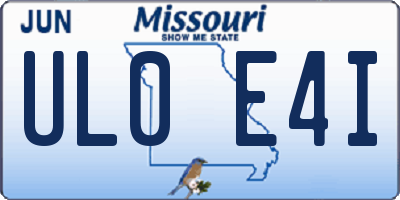 MO license plate UL0E4I