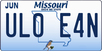 MO license plate UL0E4N