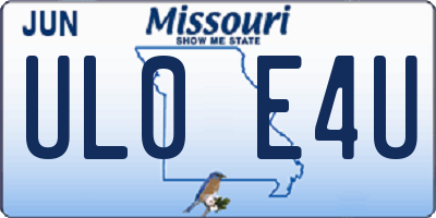 MO license plate UL0E4U