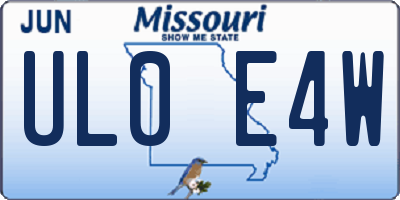 MO license plate UL0E4W