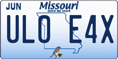 MO license plate UL0E4X