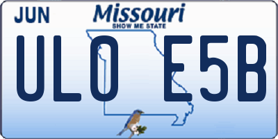 MO license plate UL0E5B