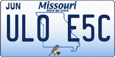 MO license plate UL0E5C