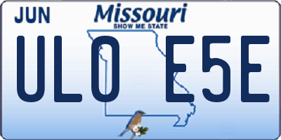 MO license plate UL0E5E
