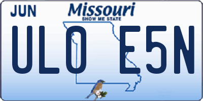 MO license plate UL0E5N