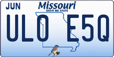 MO license plate UL0E5Q