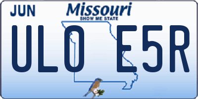 MO license plate UL0E5R