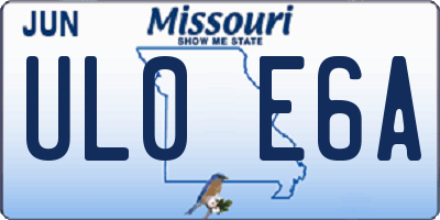 MO license plate UL0E6A