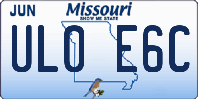 MO license plate UL0E6C