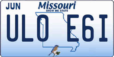 MO license plate UL0E6I