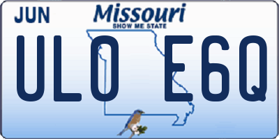MO license plate UL0E6Q