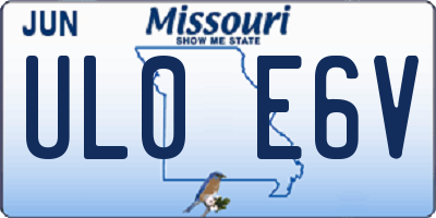 MO license plate UL0E6V