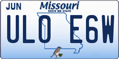 MO license plate UL0E6W