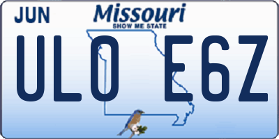 MO license plate UL0E6Z