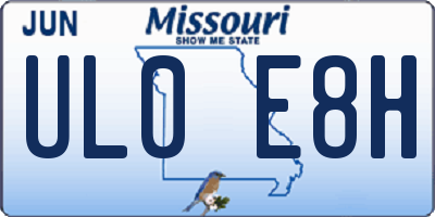 MO license plate UL0E8H