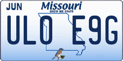 MO license plate UL0E9G