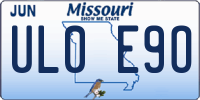 MO license plate UL0E9O