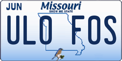 MO license plate UL0F0S