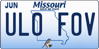 MO license plate UL0F0V
