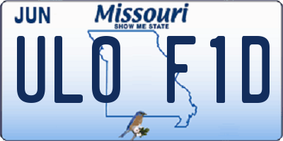 MO license plate UL0F1D