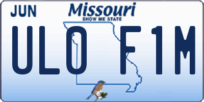 MO license plate UL0F1M