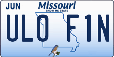 MO license plate UL0F1N