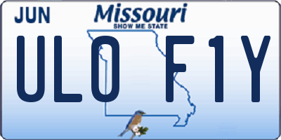 MO license plate UL0F1Y