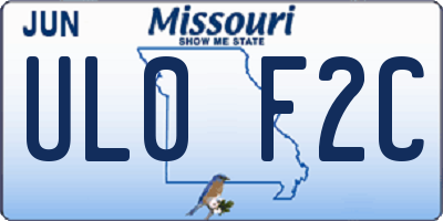 MO license plate UL0F2C
