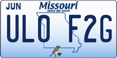 MO license plate UL0F2G