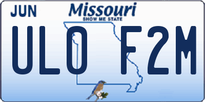 MO license plate UL0F2M