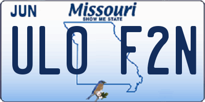 MO license plate UL0F2N