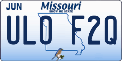 MO license plate UL0F2Q