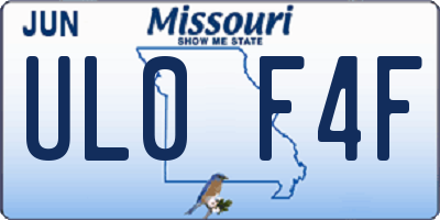 MO license plate UL0F4F