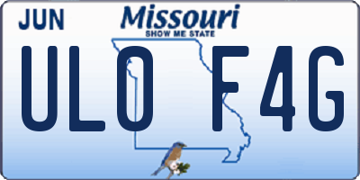 MO license plate UL0F4G