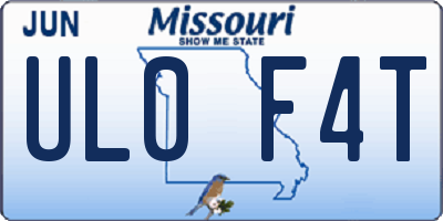 MO license plate UL0F4T
