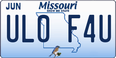MO license plate UL0F4U