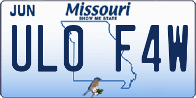 MO license plate UL0F4W