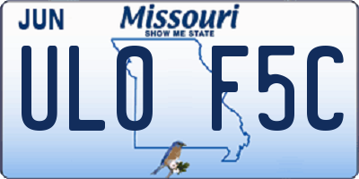 MO license plate UL0F5C