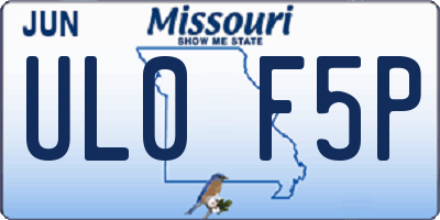MO license plate UL0F5P