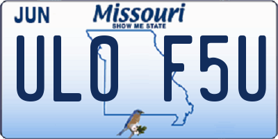MO license plate UL0F5U