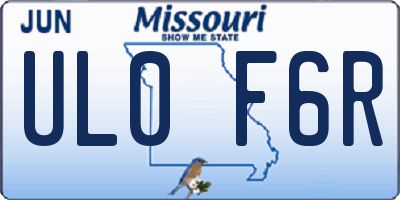 MO license plate UL0F6R