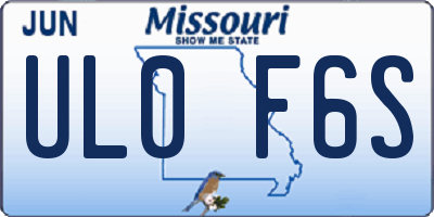 MO license plate UL0F6S