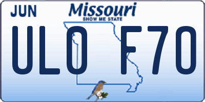 MO license plate UL0F7O