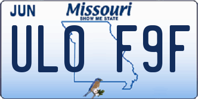 MO license plate UL0F9F
